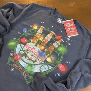Coors Light Men’s Holiday Sweatshirt Blue Size small Pullover Beer Cervesa xmas